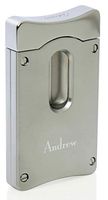 Personalized Caseti Satin Chrome Wedge V Cigar Cutter with Free Laser Engraving (Text)
