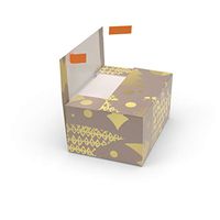 Cloaked Box - Easy Gift Wrapping Kit Includes Peel & Stick Wrapping Paper, Box, Tissues, Ribbon, and Card - Winter Gold, Small (7 x 5 x 3.5 inches)