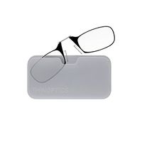 ThinOptics Reading Glasses + White Universal Pod Case | Black Frame, 2.50 Strength Readers