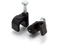 8mm Black Round Nail Cable Clip - 100 Pack