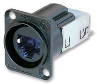 Neutrik NE8FDY-C6-B D-Shape CAT6 Panel Connector with Black Chrome-Plated Housing