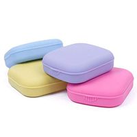 Niome Contact Lens Case Cute Pocket Mini Travel Kit Easy Carry Portable Mirror Container Holder Men Women Yellow