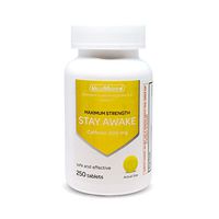 ValuMeds Caffeine Pills (200mg) Fast-Acting Alertness Supplement | Safe, Effective Energy Boost | Restore Clarity, Focus at Home, Work, School | 250 Tablets