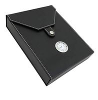 Cedar Wood Cigar Storage Case Box with Humidor Humidifier Hygrometer for Cigar Accessories (Black)