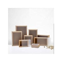 10Pcs Large Black Paper Gift Box Big Size Kraft Cardboard Boxes Clear Display Box Small Brown Paper Window Box for T Shirt Soap,Kraft Paper,Out 12.8X10.8X4.2Cm
