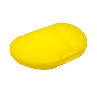 GMS Small Pocket Pill Box W/4 Compartments Holds up to 20 Pills Actual Size: 3.0”w X 2.0”d X .6”h Select Color (Pack of 1Yellow)