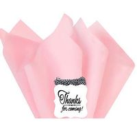 48Sheets Light Pink 20" x 30"Large Gift Wrap & Large Flower Decoration Crafting Tissues Paper with Decorative Thanks Gift Tags