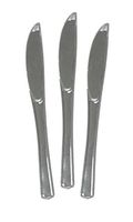 Party Essentials N24508SI 50Count Hard Plastic Knives, Shiny Silver