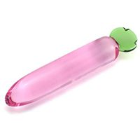 Dillo Glass Wand Heart Massage Radish Vegetable Handheld Shape Medical Grade Massager Tool as A Beginner Gift Toy for Partner Fun (Radish)