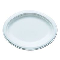Eco-Products Renewable & Compostable Oval Plates, 10 in x 7 in, Case of 500 (EP-P009)