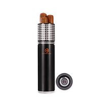 HANNICOOK Portable cigar case, Travel cigar humidor case for 3 cigars, Built in humidifier and hygrometer
