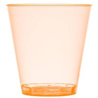 Fineline Quenchers 402-ORG 2 oz. Neon Orange Hard Plastic Shot Cup - 2500/Case