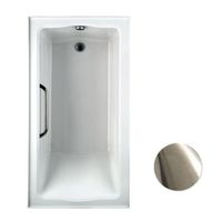 Toto ABY782Q#01YBN2 Clayton Acrylic Soaker W/ Grab Bar & Right Drain - Cotton\Brushed Nickel