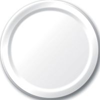 Creative Converting 8.75" Diameter Round Paper Dinner Plates, White Color, 24-Count Packages (Pack of 5)