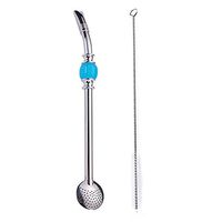 lzndeal Stainless Steel Yerba Mate Bombilla Straw with Cleaning Brush Removal Filter Head