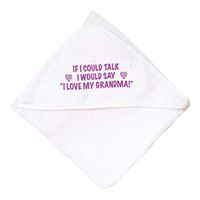 If I Could Talk I Would Say"I Love My Grandma" Boys-Girls Cotton Baby Hooded Towel - White, One Size