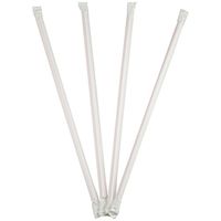 White Straws with Red Stripe - Extra Long 10” Plastic Straws - Individually Wrapped and Perfect for Parties, Smoothies, Soda and So Much More! Frozen Dessert Supplies - Fast Shipping! 500 Count