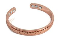 100% Copper 6 Magnet Energy Cuff Style Bracelet Adjustable (Copper Serpentine)