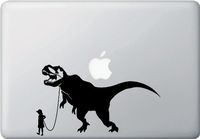 Yadda-Yadda Design Co. Tyrannosaurus Walker - MacBook or Laptop Decal Copyright (8" w x 4.5" h) (Black)
