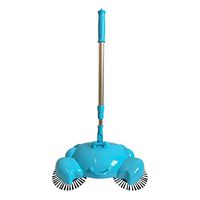 Manual Sweeping Machine, InKach 360 Rotary Home Floor Dust Hair Sweeper Hand Push Automatic Magic Brooms (Blue)