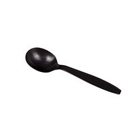 Karat U2032 5.6" PP Extra-Heavy Weight Disposable Soup Spoon, Black (Pack of 1000)