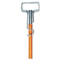 Boardwalk BWK609 Spring Grip Metal Head Mop Handle for Most Mop Heads, 60" Wood Handle