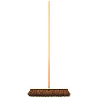 408 18" Push Broom with 60" Handle Brown Wood