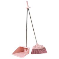 JJLL Dust Pan and Broom/Dustpan Cleans Broom Combo with Long Handle for Home Kitchen Room Office Lobby Floor Use Upright Stand Up Broom and Dustpan Set (Color : B)