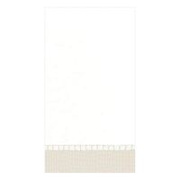 Caspari Linen Border Paper Linen Guest Towel Napkins in Natural, Two Packs of 12