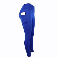 Kiyotoo Women Solid High Waist Yoga Fitness Running Gym Stretch Non See-Through Sports Pocket Leggings Active Leggings