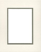 20x24 Double Acid Free White Core Picture Mats Cut for 16x20 Pictures in Cream and Moss Green