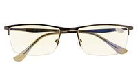 UV Protection,Anti Blue Rays,Reduce Eyestrain,Half-rim Computer Reading Glasses(Gunmetal)+1.25