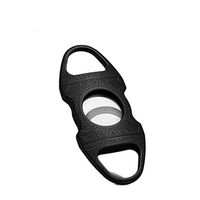 OLT- Smoking set Portable Vintage Cigar Cutter Stainless Steel Double Blade Guillotine Scissors for Most Size of Cigars (Color : Black)