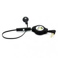 Retractable Headset Mono Hands-Free Earphone w Mic Single Earbud Headphone Wired [3.5mm] [Black] for US Cellular Samsung Galaxy S8+ - US Cellular ZTE Blade Max 3 - US Cellular ZTE Grand S Pro