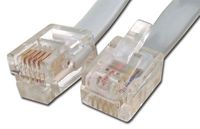 D1847 8 inch 4 Conductor Silver Satin Telephone Phone Line Cable Cord Wire- Used For 1 Or 2 Phone Lines RJ11 / RJ14 Type End- Commonly Used In Most Residential Homes, Lots Of Small Business Also