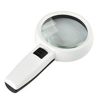 30X Lupa Con Luz 3 Led, 90Mm Lupa Iluminada De Mano, Lente De Vidrio De Aumento para Lectura Iluminada De Claridad Súper Alta, Joyería De Manualidades