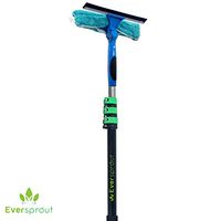 EVERSPROUT 7-to-25 Foot Swivel Squeegee and Microfiber Window Scrubber (30+ Foot Reach) | 2-in-1 Window & Glass Cleaning Combo with Heavy-Duty Aluminum Extension Pole | Includes 10-inch Blade