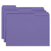 Smead Interior File Folder, 1/3-Cut Tab, Letter Size, Purple, 100 per Box (10283)