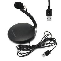 VIAS Desktop/Lavalier microphone with tie-clip, folding microphone base, foam windscreen and carrying pouch. Skype, MSN, videoconferencing, gaming, dictation, karaoke, vocal recording. (Black USB)