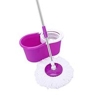 360° Spin Mop with Bucket & Dual Mop Heads Floor Cleaning System Easy to Install Mops for Home Kitchen Floor Cleaning Tools Household Supplies Clean Tools (Purple)