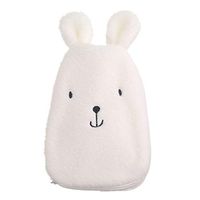 DOINSHOP Winter Hand Warmer Safe Hot Water Bag,Portable Cartoon Soft Warming Bag Pain Relief Hot Water Bottle Cover (White)