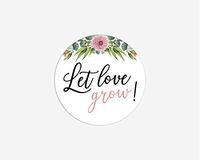 24 ct Let Love Grow, Succulent Wedding Stickers, Bridal Shower Labels, Hotel Welcome Bag (301-316-WH-BLUSH)