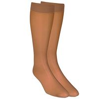 NuVein Sheer Compression Stockings for Women Fashion Silky Sheen Denier Knee High, Taupe, Small