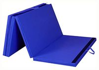 Gym Mat, 4' x 8' x 2" Folding Panel Exercise Gymnastics Mat, Blue