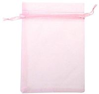 100 Pcs 4x6 inches Gift Wrap Bags Pink, Organza Sheer See Through Fabric, Drawstring Satin Ribbon Pouches for Baby Shower Favor, Party Wedding Favors Decoration, Card Deck, Jewelery, Boys Holiday Gift
