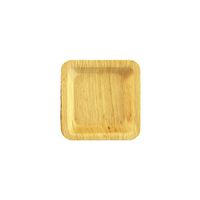 BambooMN 3.5" Premium Bamboo Leaf Square Dinner Plate, All Natural Disposable Compostable for Catering and Home Use, 100 Pieces