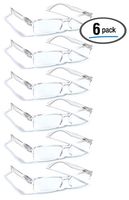 6 Pack Reading Glasses by BOOST EYEWEAR, Clear Half Rim Frames, for Men and Women, with Comfort Spring Loaded Hinges, Clear, 6 Pairs (+1.50)