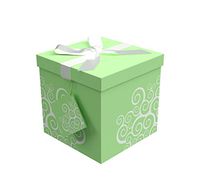 Gift Box 6"X6"X6" - Calypso Collection - Easy to Assemble & Reusable - No Glue Required - Ribbon, Tissue Paper, and Gift Tag Included - EZ Gift Box by Endless Art US