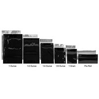 Smell Proof Barrier Bags - Zipper w/Heat Seal - 100 Bags (Black & Clear, Pre Roll)