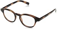BluVue Unisex BL 1006 Atlas Round Blue Light Blocking Computer Tablet Smartphone Screen Reading Glasses, Amber Tortoise Frame, Diopter 2.0